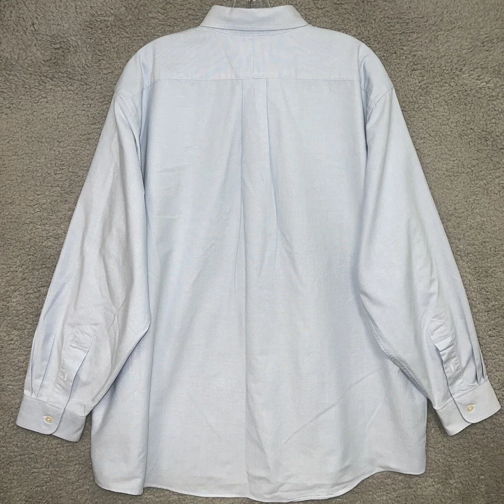 VTG LL Bean Shirt Men's Size 17.5 / 34 Blue OCBD Button Down Oxford‎ 2002